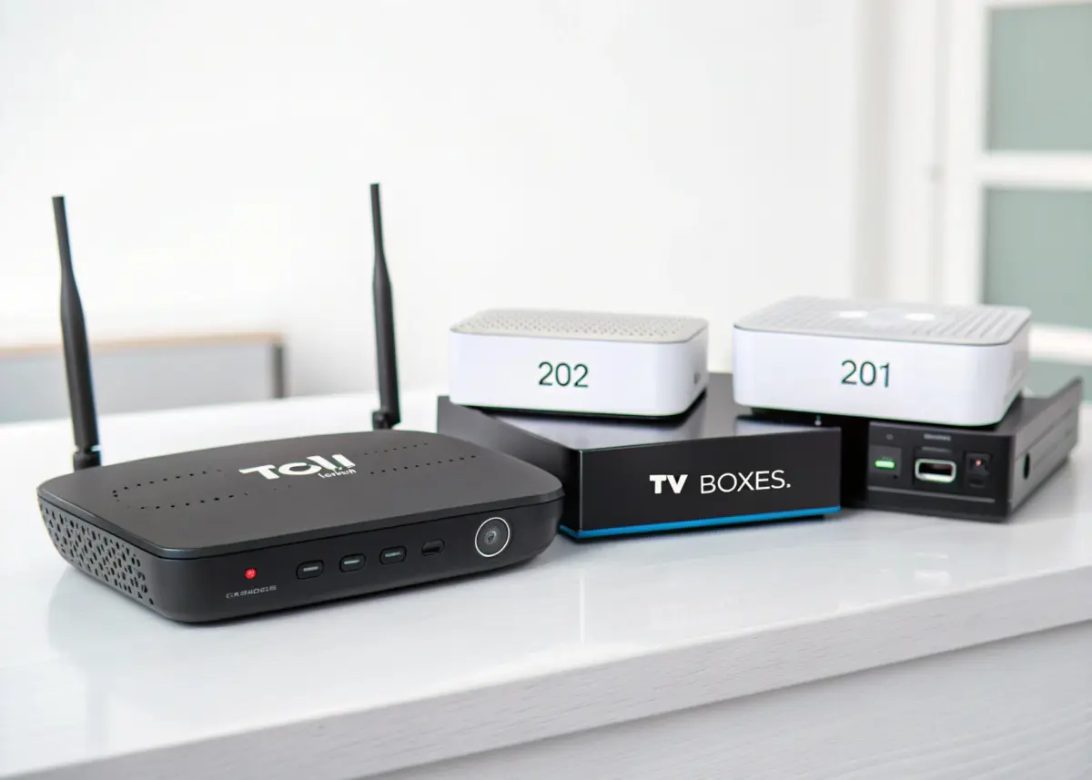 digital TV boxes, square and black