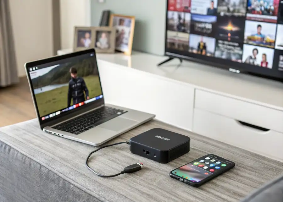 a TV box as a media hub